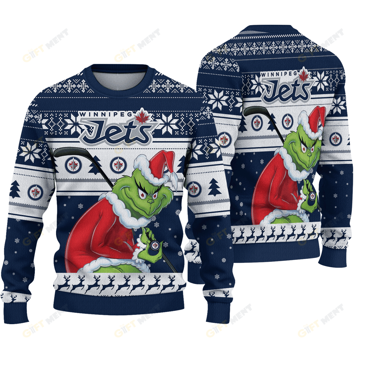 LIMITED EDITION - NEW CUSTOMIZED NHL21 WPJ WINNIPEG JETS UGLY SWEATER