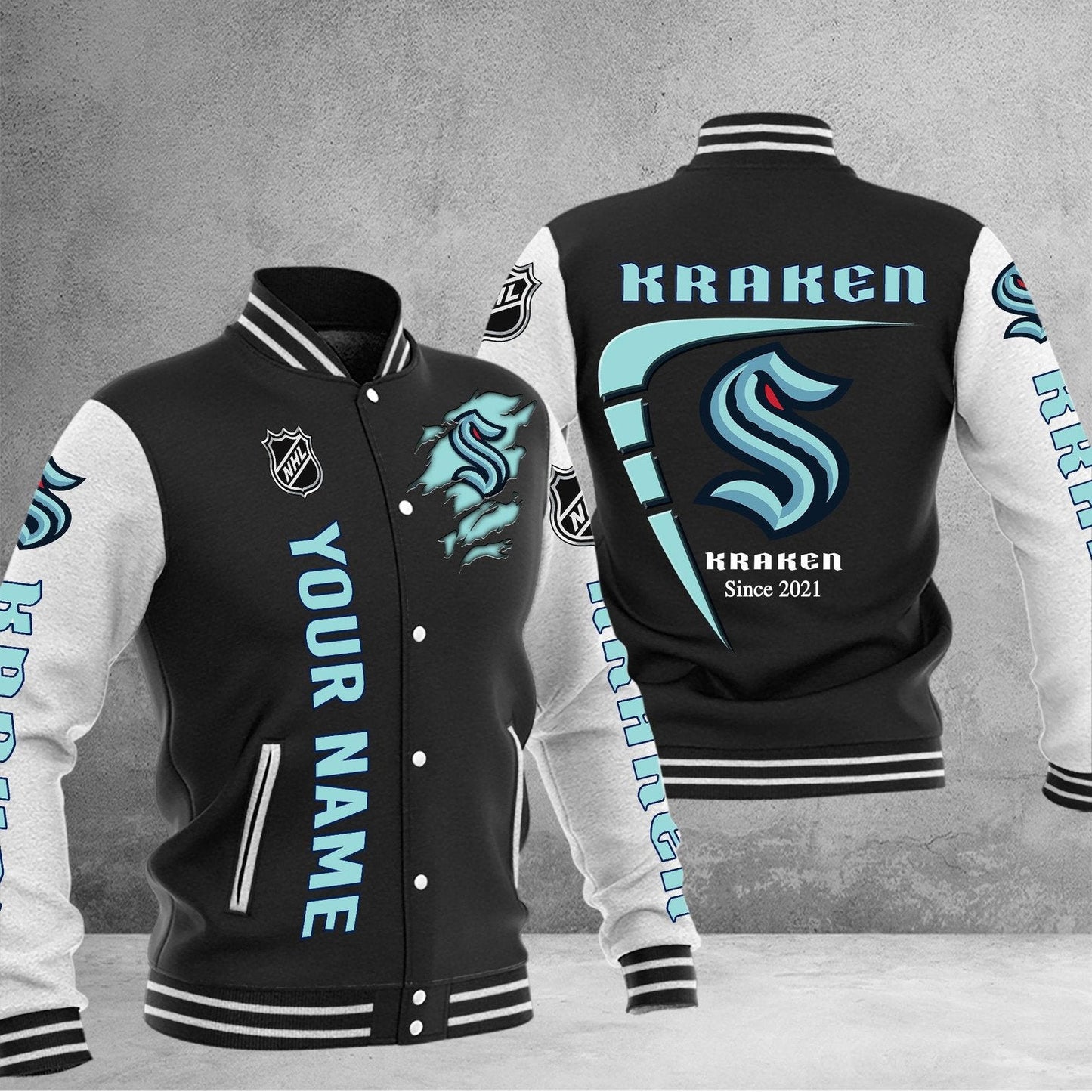 LIMITED EDITION - NEW PREMIUM NHL20 STK SEATTLE KRAKEN BASEBALL JACKET