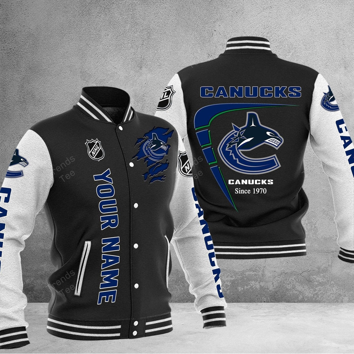 LIMITED EDITION - NEW PREMIUM NHL19 VCC VANCOUVER CANUCKS BASEBALL JACKET