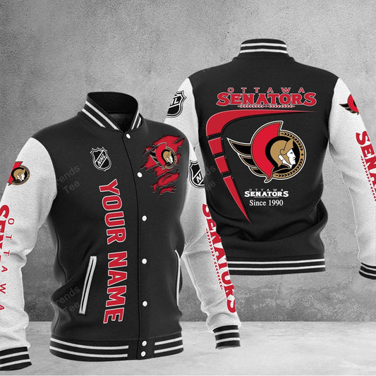 LIMITED EDITION - NEW PREMIUM NHL29 OSN OTTAWA SENATORS BASEBALL JACKET