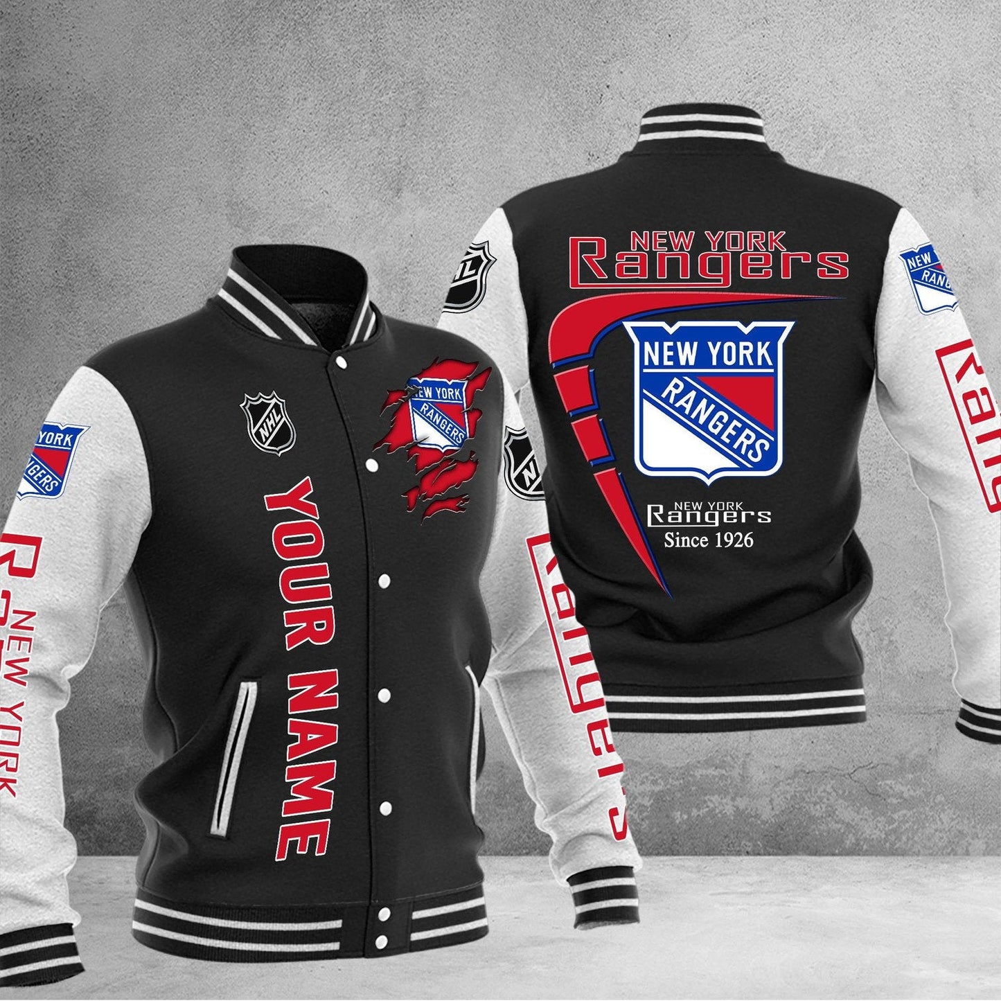 LIMITED EDITION - NEW PREMIUM NHL24 NYR NEW YORK RANGERS BASEBALL JACKET