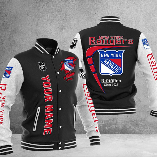 LIMITED EDITION - NEW PREMIUM NHL24 NYR NEW YORK RANGERS BASEBALL JACKET