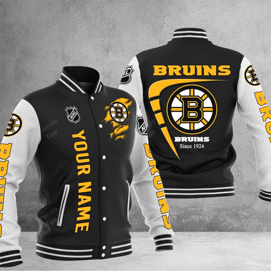 LIMITED EDITION - NEW PREMIUM NHL02 BTB BOSTON BRUINS BASEBALL JACKET