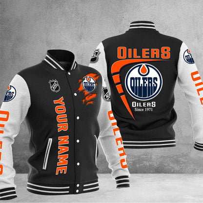 LIMITED EDITION - NEW PREMIUM NHL03 EMO EDMONTON OILERS BASEBALL JACKET