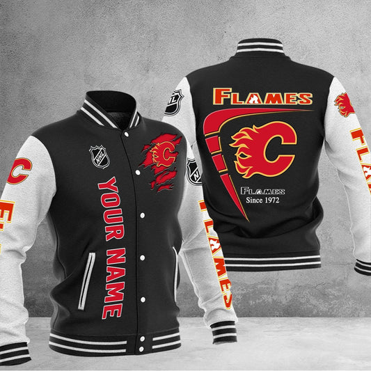 LIMITED EDITION - NEW PREMIUM NHL17 CGF CALGARY FLAMES BASEBALL JACKET