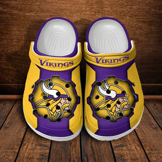LIMITED EDITION - NEW CUSTOMIZED NFL05 MVK MINNESOTA VIKINGS CLOGS