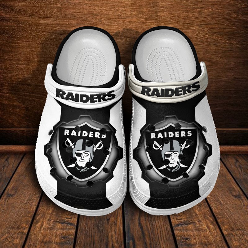 LIMITED EDITION - NEW CUSTOMIZED NFL07 LVR LAS VEGAS RAIDERS CLOGS