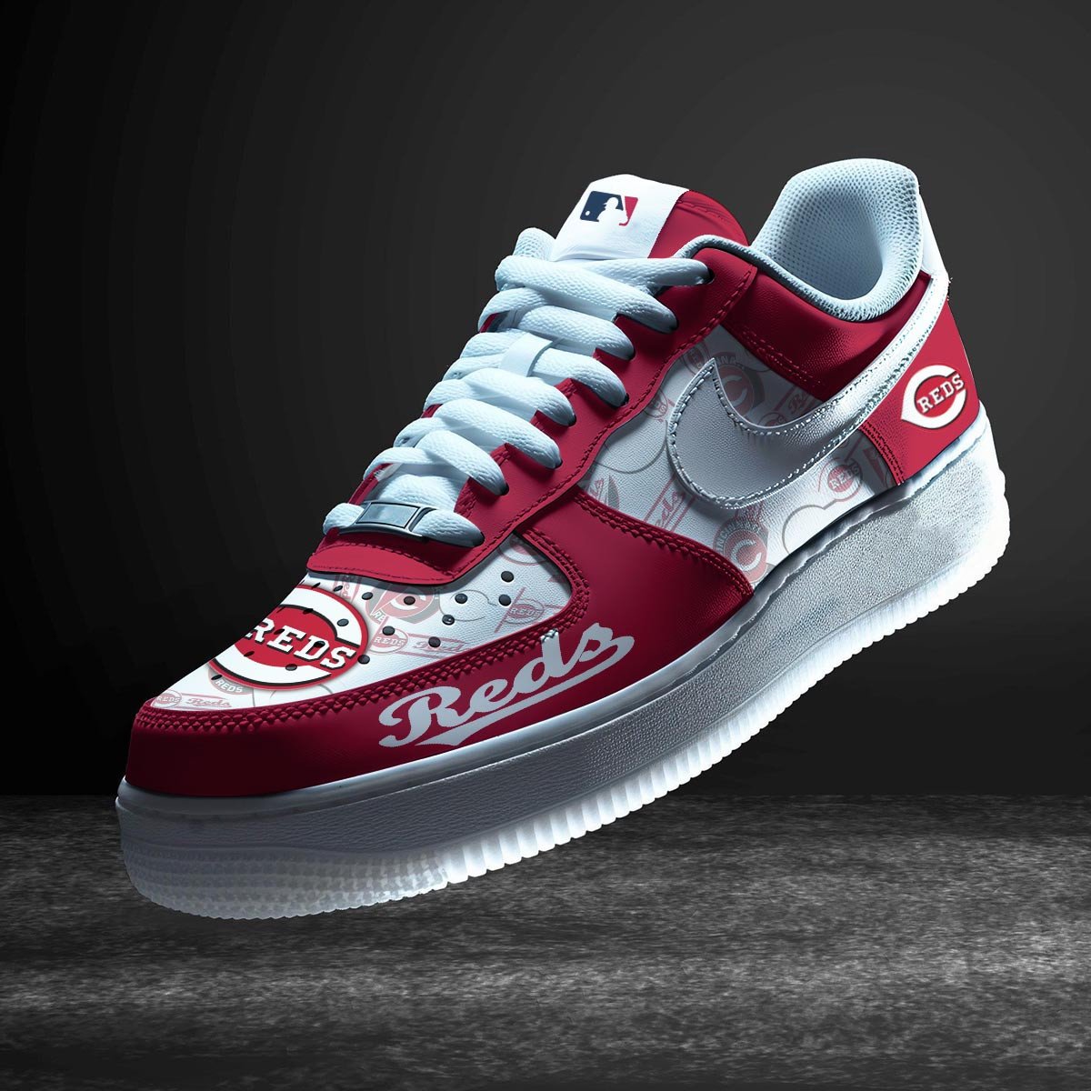 LIMITED EDITION - NEW CUSTOMIZED MLB05 CRS CINCINNATI REDS AF1 SNEAKERS