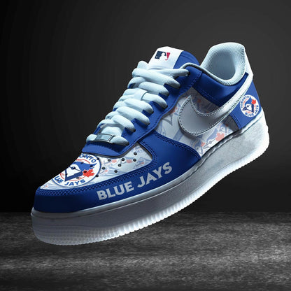 LIMITED EDITION - NEW CUSTOMIZED MLB12 TBJ TORONTO BLUE JAYS AF1 SNEAKERS