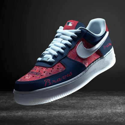 LIMITED EDITION - NEW CUSTOMIZED MLB09 ABS ATLANTA BRAVES AF1 SNEAKERS