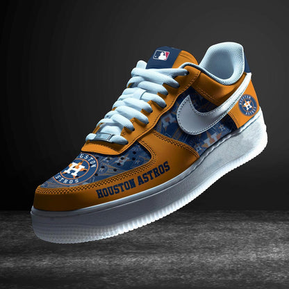 LIMITED EDITION - NEW CUSTOMIZED MLB10 HAS HOUSTON ASTROS AF1 SNEAKERS