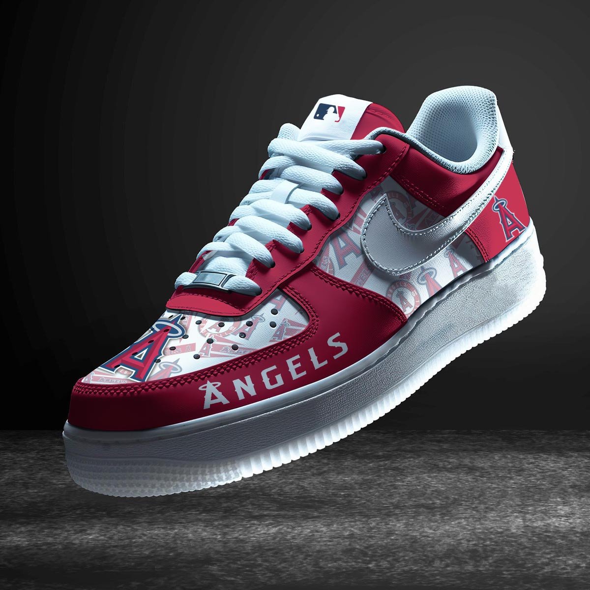 LIMITED EDITION - NEW CUSTOMIZED MLB27 LAA LOS ANGELES ANGELS AF1 SNEAKERS