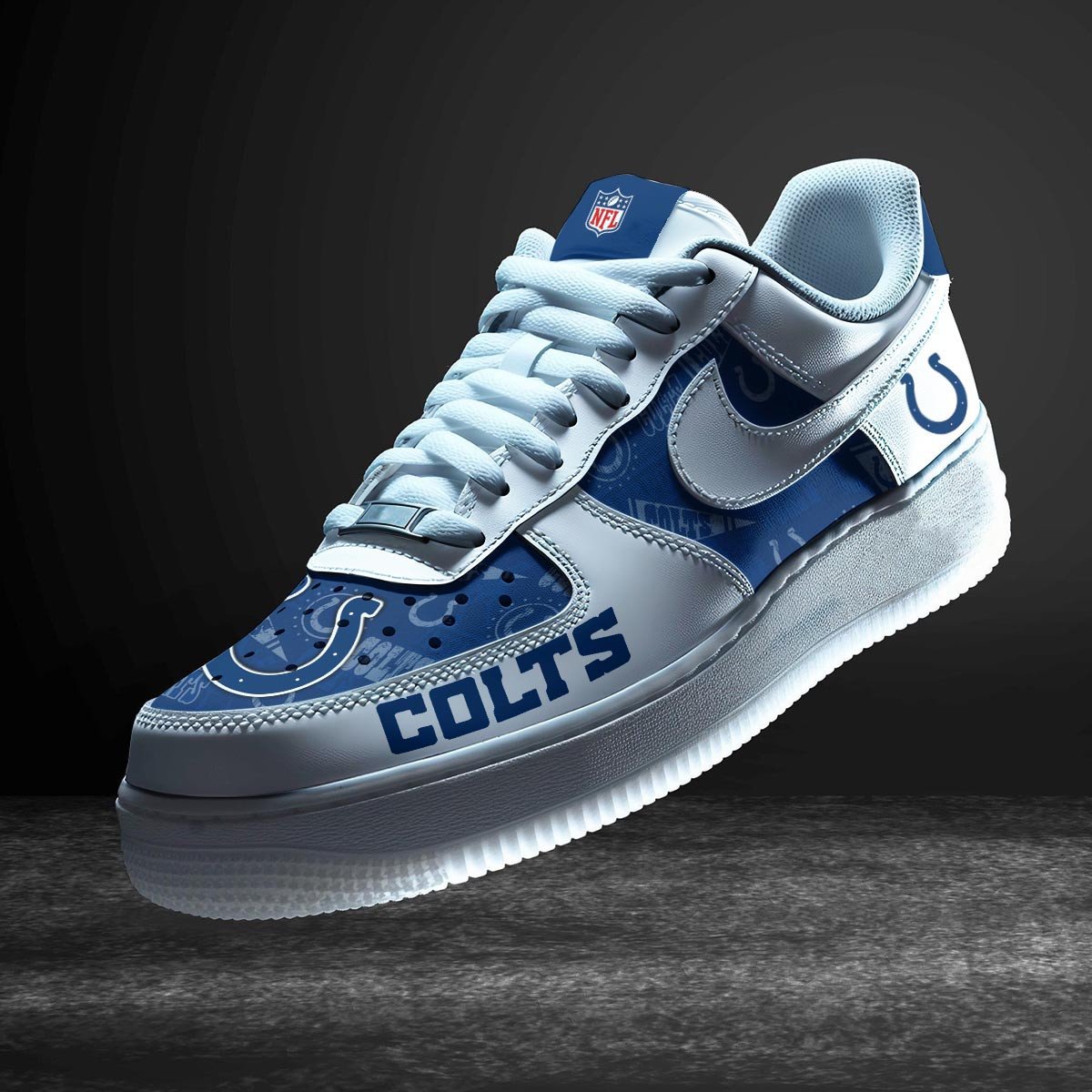 LIMITED EDITION - NEW CUSTOMIZED NFL17 IDC INDIANAPOLIS COLTS AF1 SNEAKERS