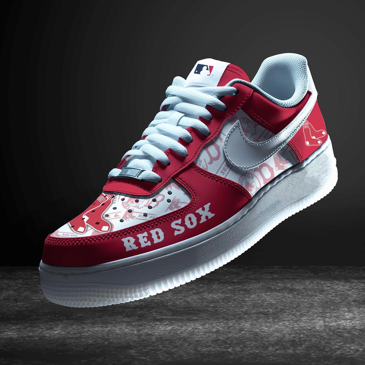 LIMITED EDITION - NEW CUSTOMIZED MLB03 BRS BOSTON RED SOX AF1 SNEAKERS