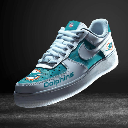 LIMITED EDITION - NEW CUSTOMIZED NFL19 MDP MIAMI DOLPHINS AF1 SNEAKERS