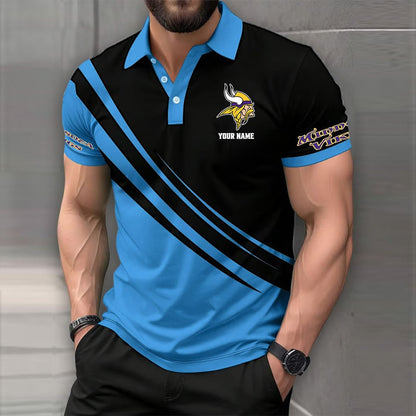 LIMITED EDITION - NEW CUSTOMIZED NFL05 MVK MINNESOTA VIKINGS POLO SHIRT