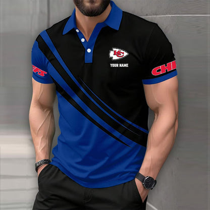 LIMITED EDITION - NEW CUSTOMIZED NFL01 KCC KANSAS CITY CHIEFS POLO SHIRT