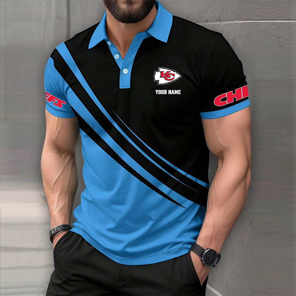 LIMITED EDITION - NEW CUSTOMIZED NFL01 KCC KANSAS CITY CHIEFS POLO SHIRT