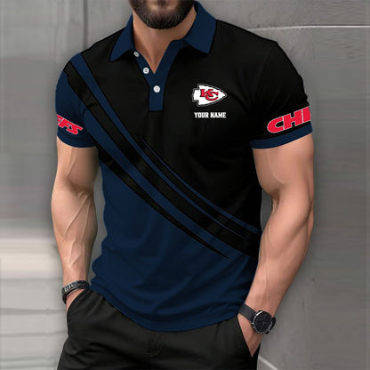 LIMITED EDITION - NEW CUSTOMIZED NFL01 KCC KANSAS CITY CHIEFS POLO SHIRT