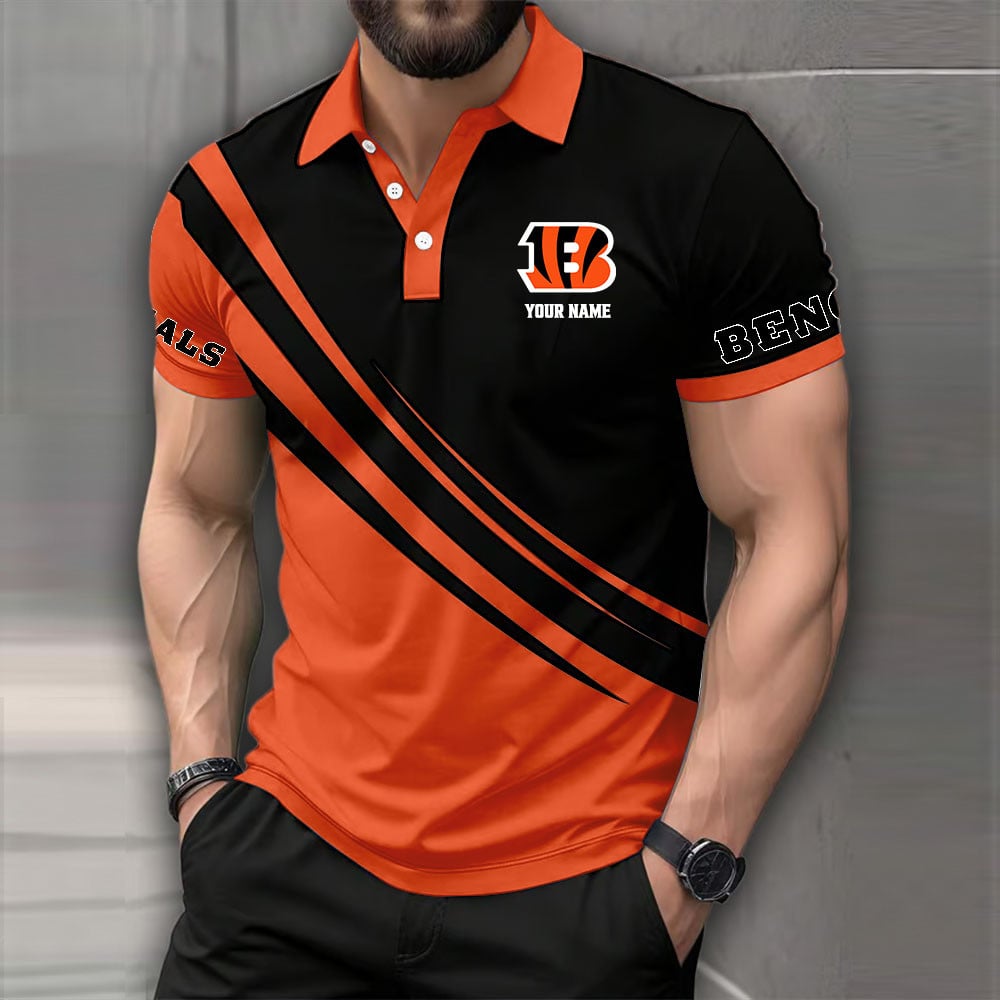 LIMITED EDITION - NEW CUSTOMIZED NFL16 CCB CINCINNATI BENGALS POLO SHIRT
