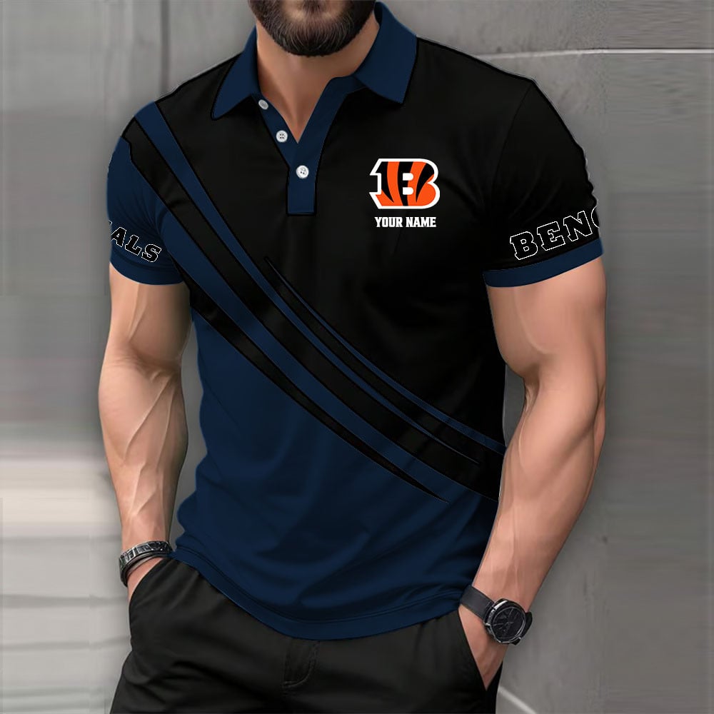 LIMITED EDITION - NEW CUSTOMIZED NFL16 CCB CINCINNATI BENGALS POLO SHIRT