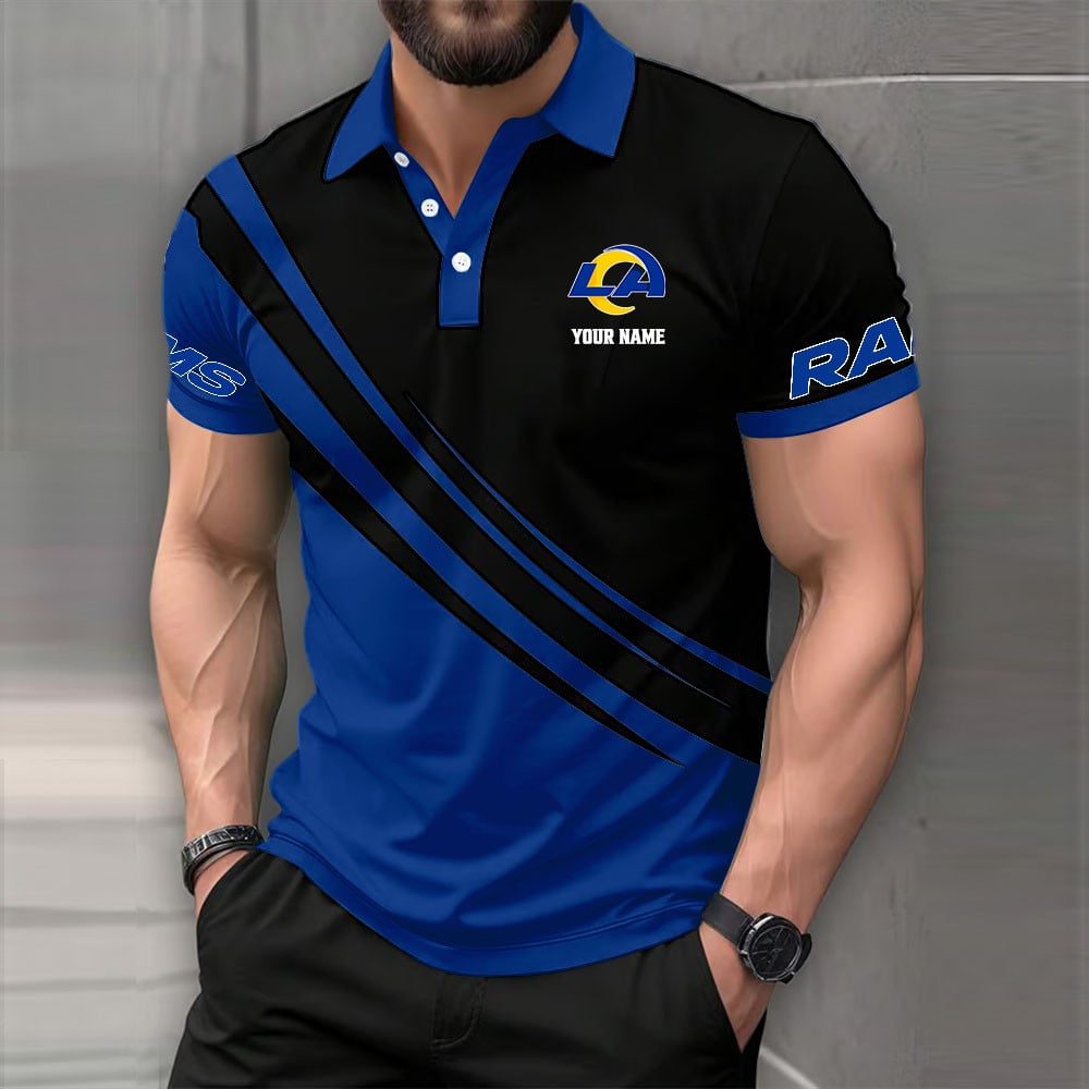 LIMITED EDITION - NEW CUSTOMIZED NFL22 LAR LOS ANGELES RAMS POLO SHIRT