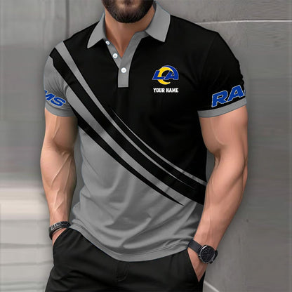 LIMITED EDITION - NEW CUSTOMIZED NFL22 LAR LOS ANGELES RAMS POLO SHIRT