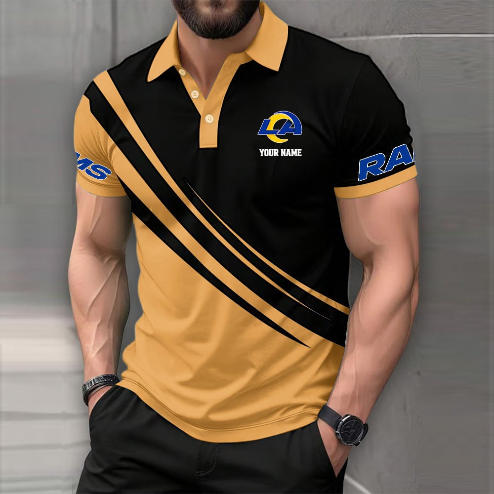 LIMITED EDITION - NEW CUSTOMIZED NFL22 LAR LOS ANGELES RAMS POLO SHIRT