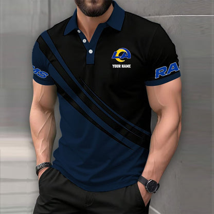 LIMITED EDITION - NEW CUSTOMIZED NFL22 LAR LOS ANGELES RAMS POLO SHIRT