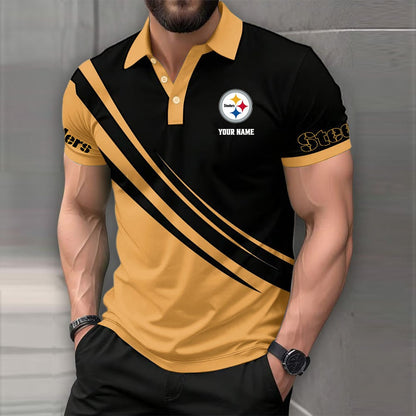 LIMITED EDITION - NEW CUSTOMIZED NFL14 PSB PITTSBURGH STEELERS POLO SHIRT