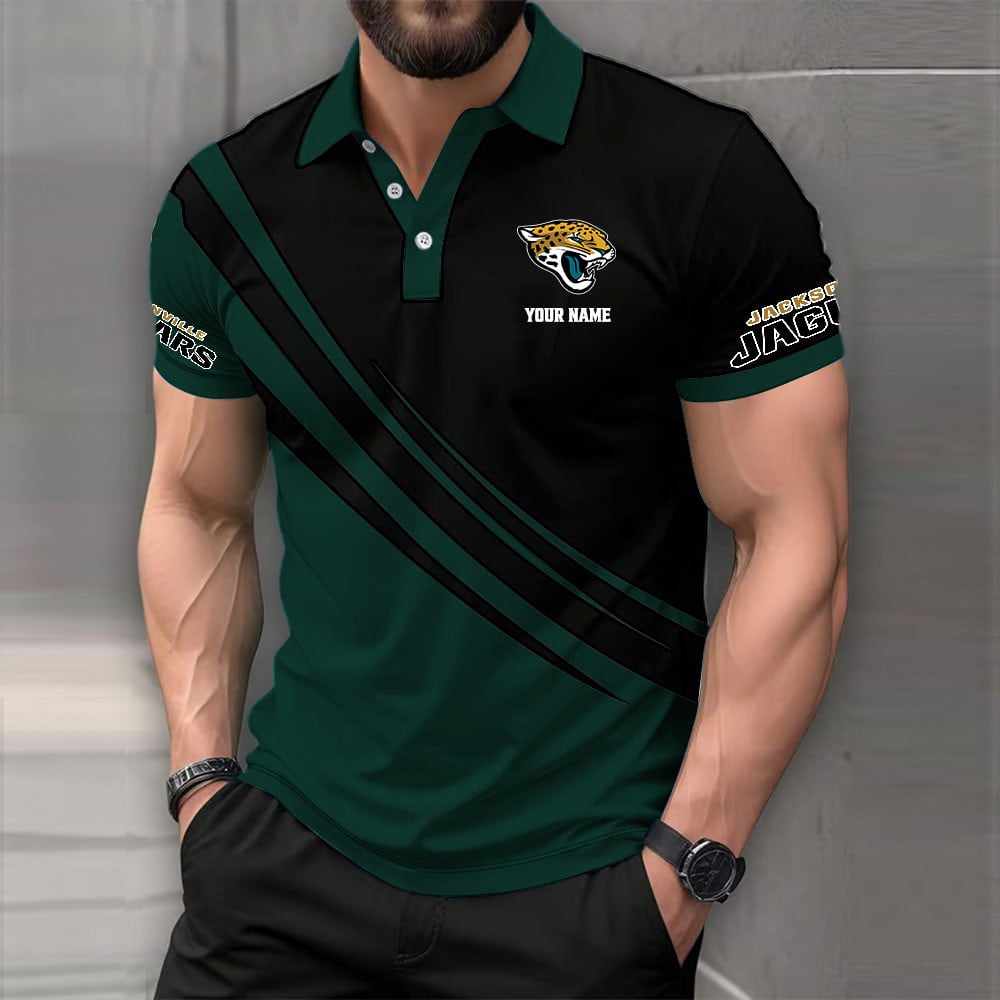 LIMITED EDITION - NEW CUSTOMIZED NFL30 JSJ JACKSONVILLE JAGUARS POLO SHIRT