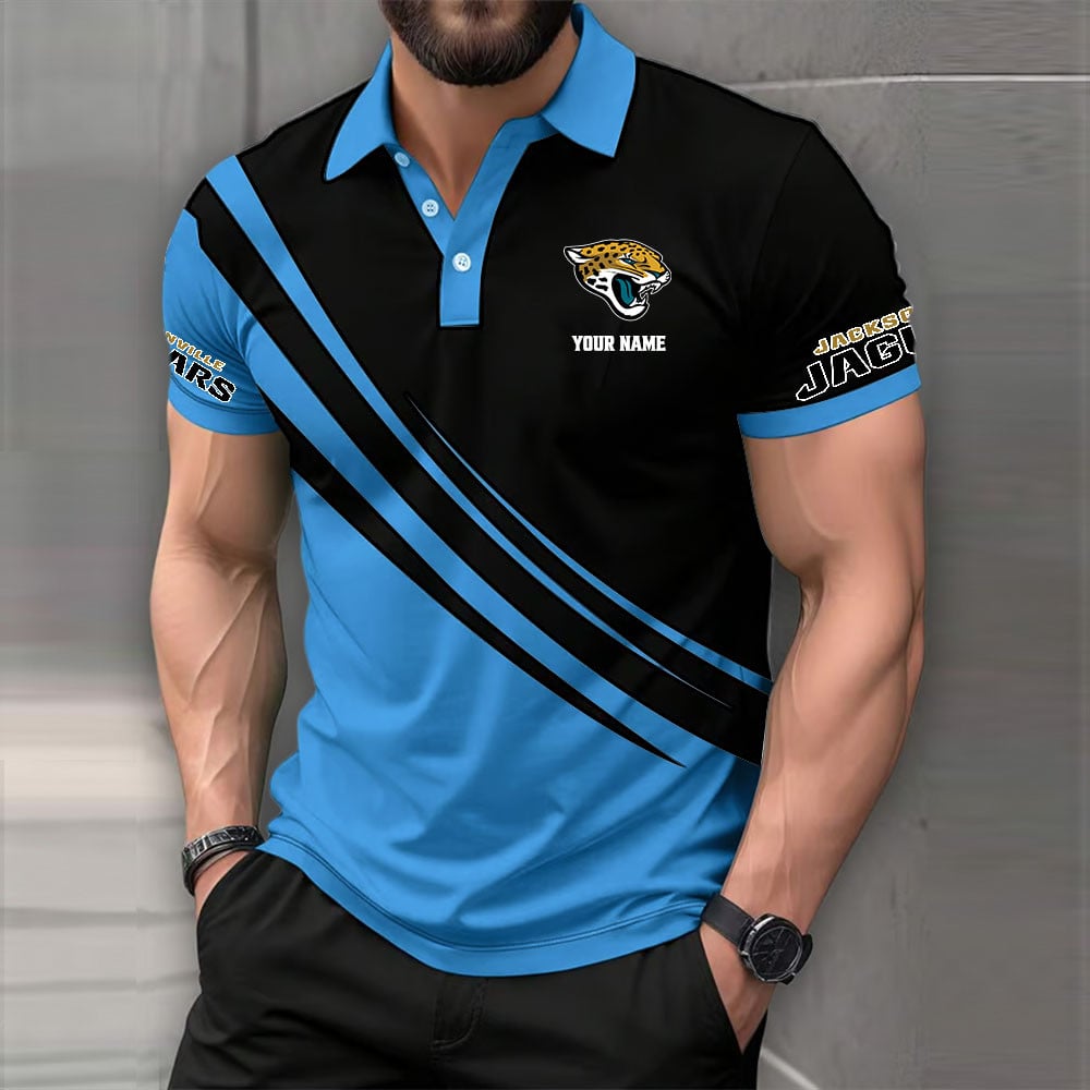 LIMITED EDITION - NEW CUSTOMIZED NFL30 JSJ JACKSONVILLE JAGUARS POLO SHIRT