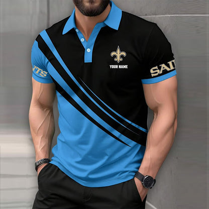 LIMITED EDITION - NEW CUSTOMIZED NFL24 NOS NEW ORLEANS SAINTS POLO SHIRT