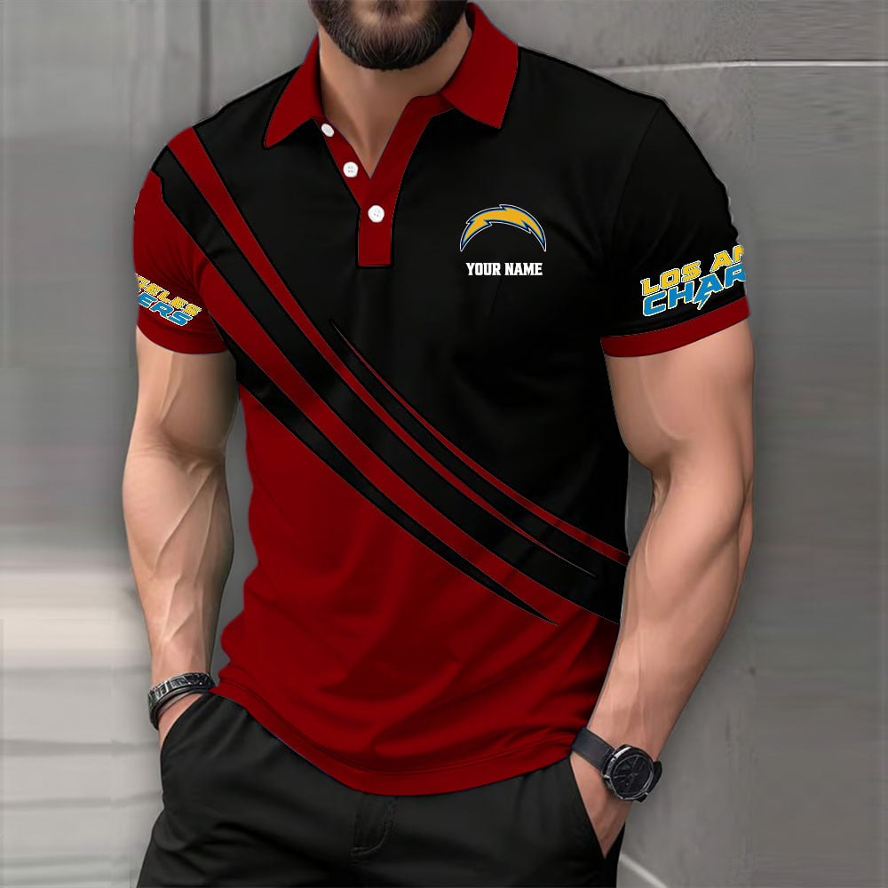LIMITED EDITION - NEW CUSTOMIZED NFL09 LAC LOS ANGELES CHARGERS POLO SHIRT