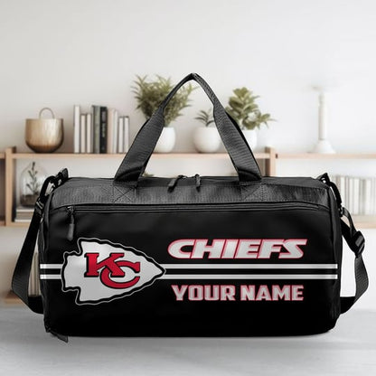 LIMITED EDITION - NEW CUSTOMIZED NFL01 KCC KANSAS CITY CHIEFS SPORTS FITNESS BAG