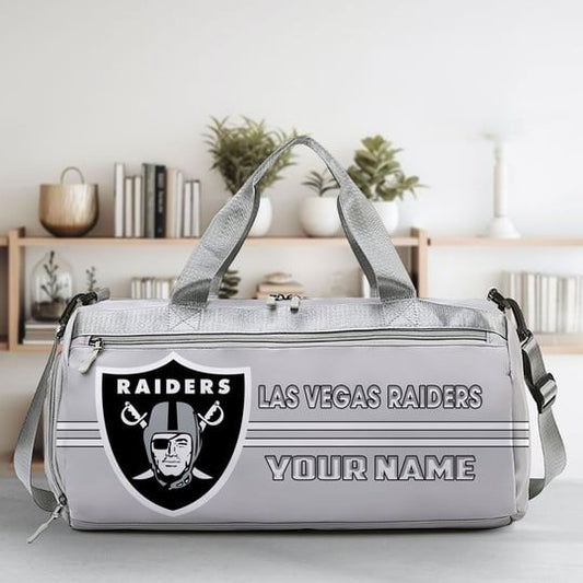LIMITED EDITION - NEW CUSTOMIZED NFL07 LVR LAS VEGAS RAIDERS SPORTS FITNESS BAG