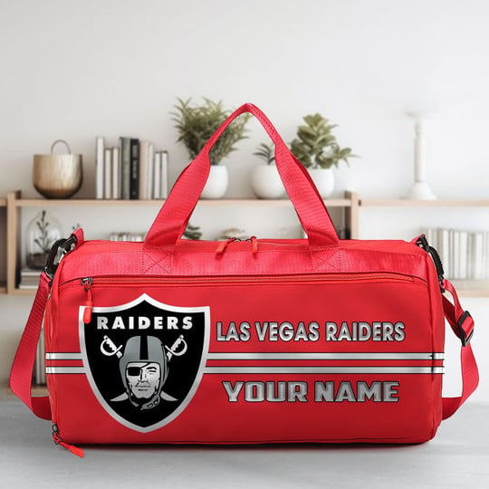 LIMITED EDITION - NEW CUSTOMIZED NFL07 LVR LAS VEGAS RAIDERS SPORTS FITNESS BAG
