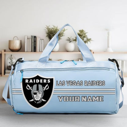 LIMITED EDITION - NEW CUSTOMIZED NFL07 LVR LAS VEGAS RAIDERS SPORTS FITNESS BAG