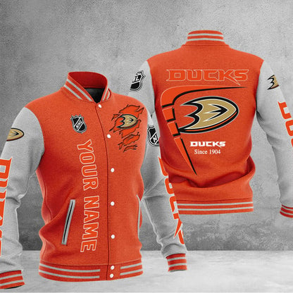 LIMITED EDITION - NEW PREMIUM NHL09 AHD ANAHEIM DUCKS BASEBALL JACKET