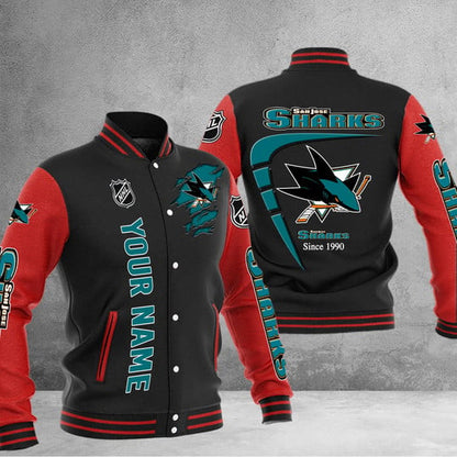 LIMITED EDITION - NEW PREMIUM NHL32 SJS SAN JOSE SHARKS BASEBALL JACKET