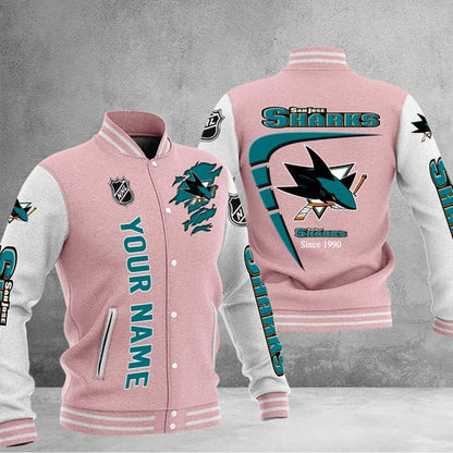 LIMITED EDITION - NEW PREMIUM NHL32 SJS SAN JOSE SHARKS BASEBALL JACKET