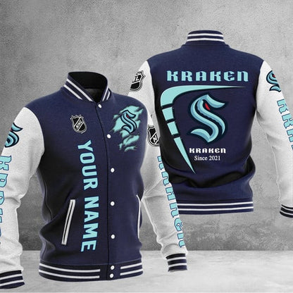 LIMITED EDITION - NEW PREMIUM NHL20 STK SEATTLE KRAKEN BASEBALL JACKET