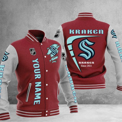 LIMITED EDITION - NEW PREMIUM NHL20 STK SEATTLE KRAKEN BASEBALL JACKET