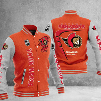 LIMITED EDITION - NEW PREMIUM NHL29 OSN OTTAWA SENATORS BASEBALL JACKET