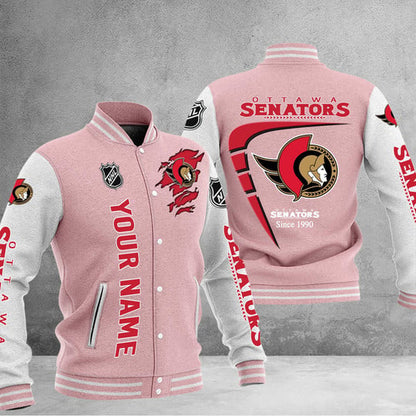 LIMITED EDITION - NEW PREMIUM NHL29 OSN OTTAWA SENATORS BASEBALL JACKET