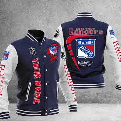 LIMITED EDITION - NEW PREMIUM NHL24 NYR NEW YORK RANGERS BASEBALL JACKET