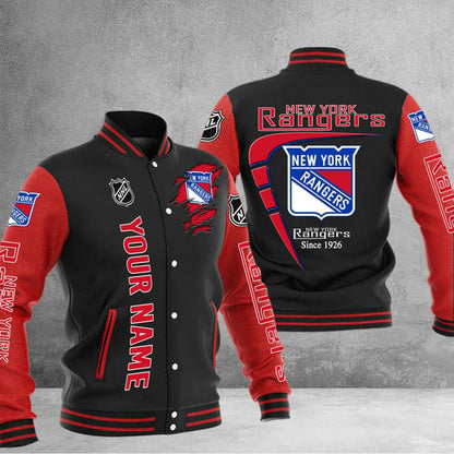 LIMITED EDITION - NEW PREMIUM NHL24 NYR NEW YORK RANGERS BASEBALL JACKET