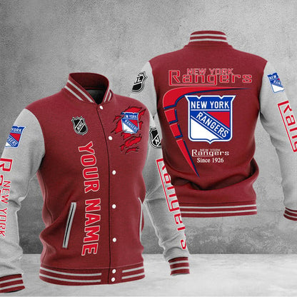 LIMITED EDITION - NEW PREMIUM NHL24 NYR NEW YORK RANGERS BASEBALL JACKET