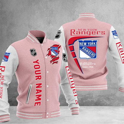 LIMITED EDITION - NEW PREMIUM NHL24 NYR NEW YORK RANGERS BASEBALL JACKET