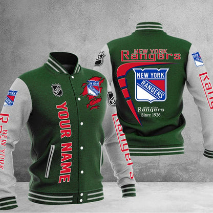 LIMITED EDITION - NEW PREMIUM NHL24 NYR NEW YORK RANGERS BASEBALL JACKET